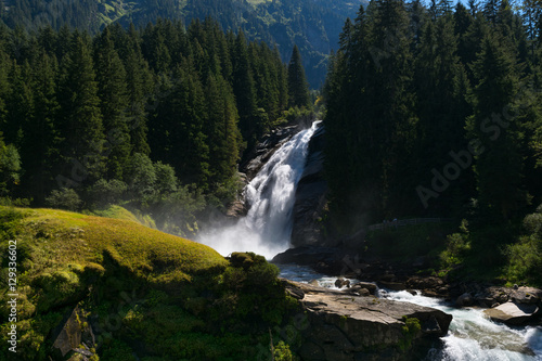 Krimml Waterfall - fifth highest waterfall  Alps  Tauern National Park  Austria  Europe