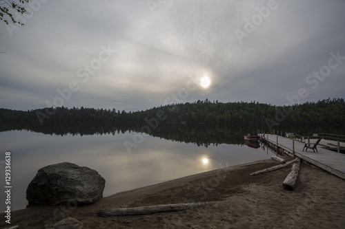 sunset on quiet lake