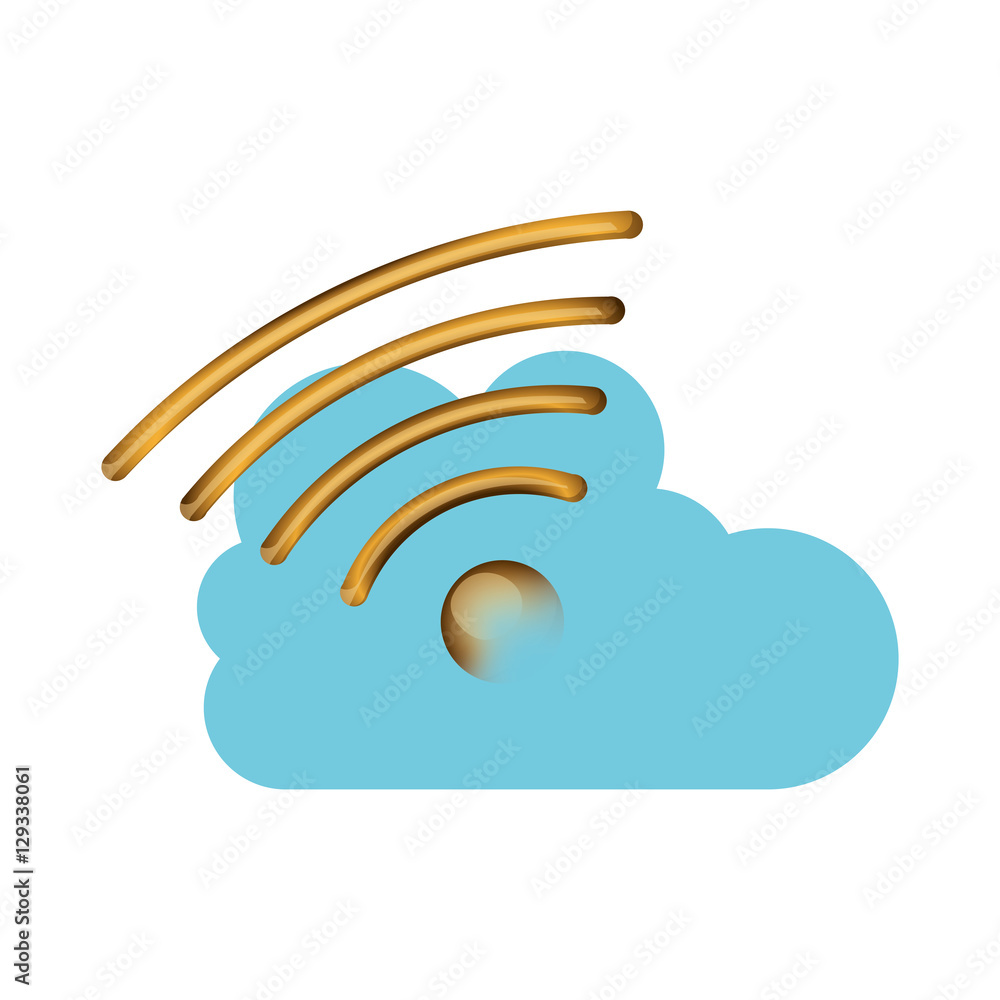 Wifi and cloud computing icon. Storage technology and virtual theme. Isolated design. Vector illustration Wifi and cloud computing icon. Storage technology and virtual theme. Isolated design. Vector illustration