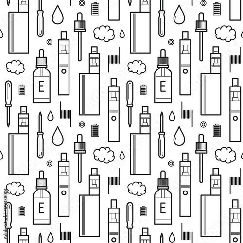 Vector seamless pattern for vape shop and e-cigarette store