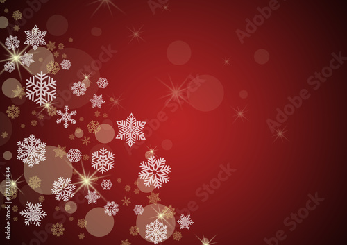snowflakes on red gradient background 