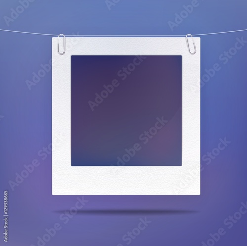 Isolated blank picture or photo frame