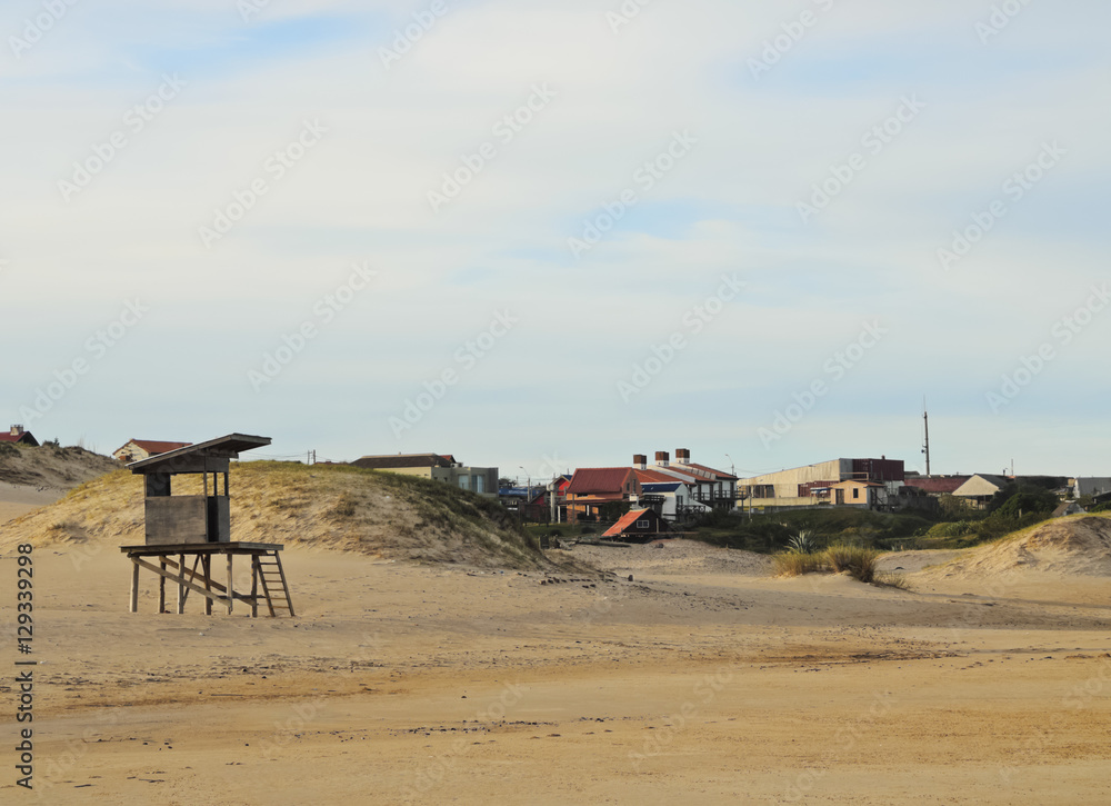 Uruguay, Rocha Department, Punta del Diablo, View of the la Viuda Beach.