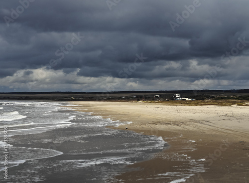 Uruguay, Rocha Department, View of the beach in Cabo Polonio.