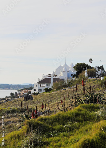 Uruguay, Maldonado Department, Punta Ballena, View of the Casapueblo, hotel, museum and art gallery of an artist Carlos Paez Vilaro. photo