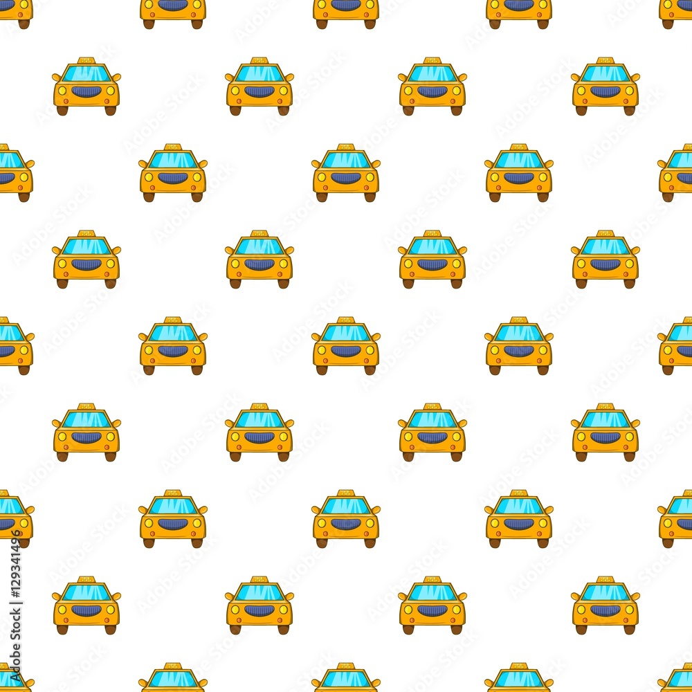 Fototapeta premium Taxi pattern. Cartoon illustration of taxi vector pattern for web