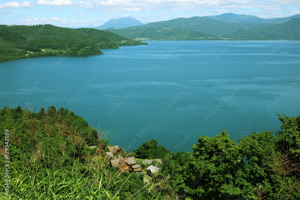 View of Lake Toya (Toyako) in Hokkaido, Japan