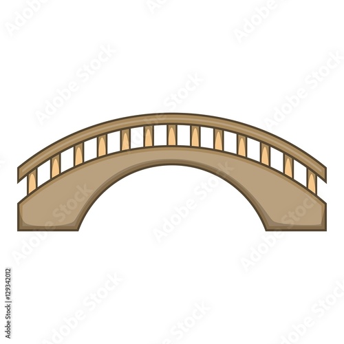 Round bridge icon. Cartoon illustration of bridge vector icon for web design