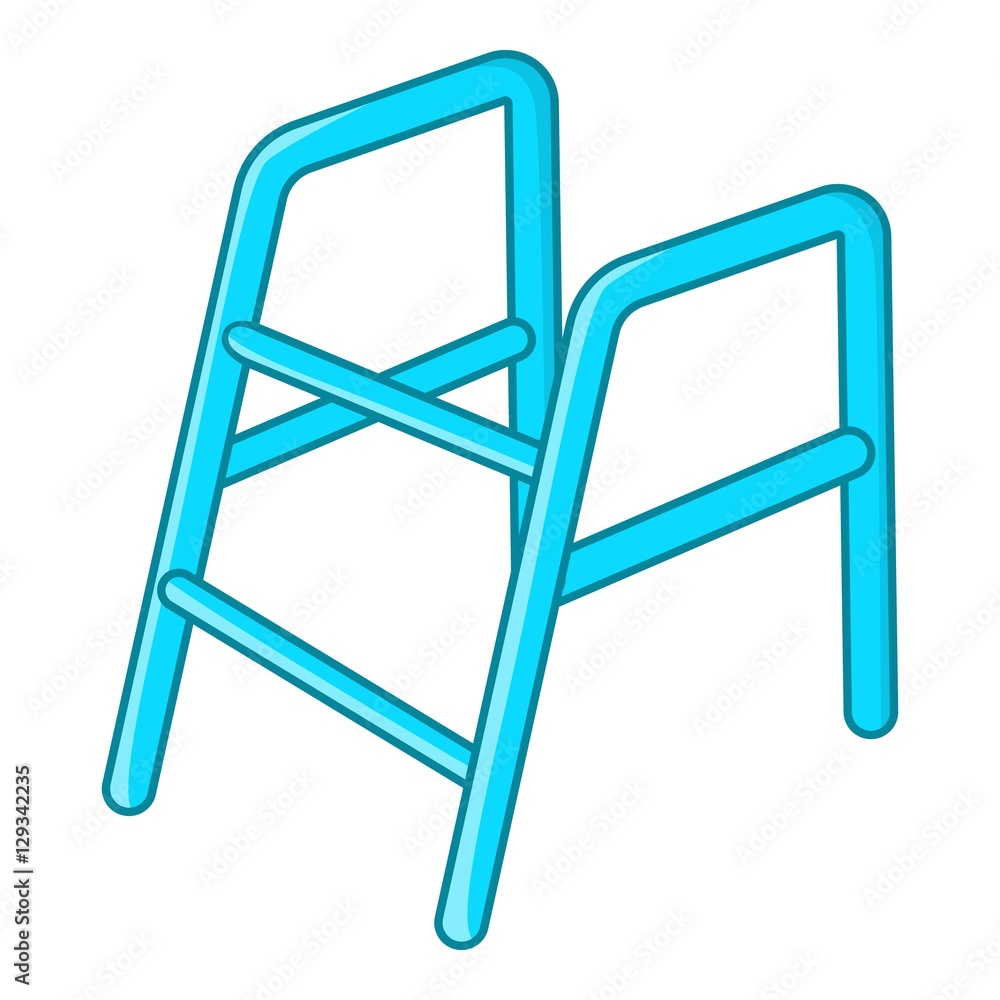 Walking frame icon. Cartoon illustration of walking frame vector icon for web design Walking frame icon. Cartoon illustration of walking frame vector icon for web design