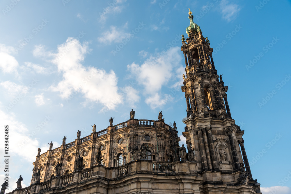 The famous baroque Hofkirche in Dresden, Germany