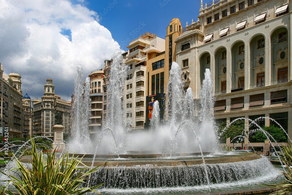 Wasserspiele in Valencia, Stadtmitte, Spanien