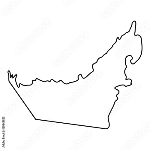 Map of United Arab Emirates icon. Outline illustration of map of United Arab Emirates vector icon for web