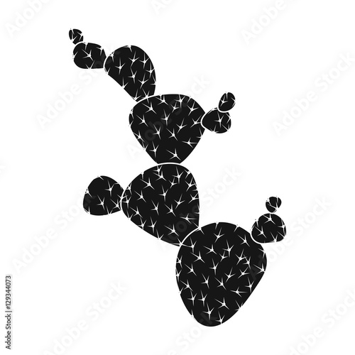 Mexican cactus icon in black style isolated on white background. Mexico country symbol stock vector illustration.