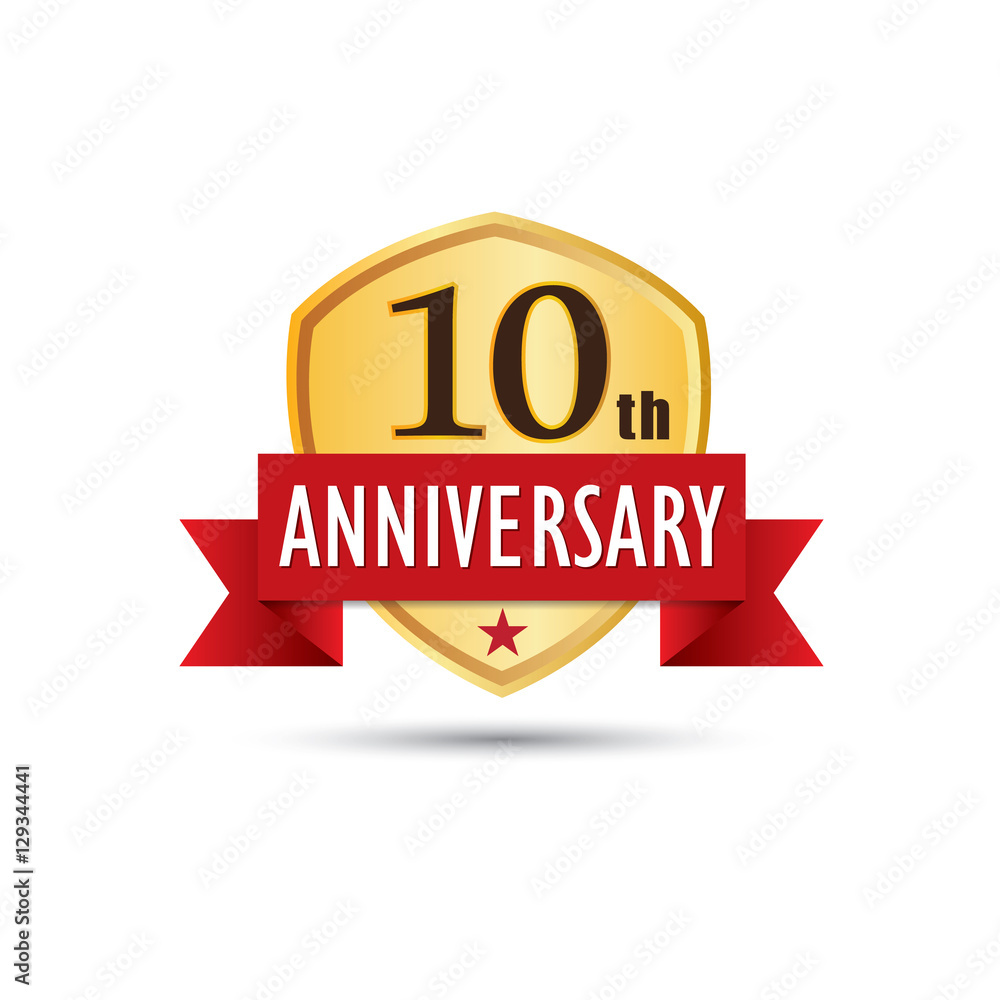 Tenth years anniversary celebration icon logo Tenth years anniversary celebration icon logo