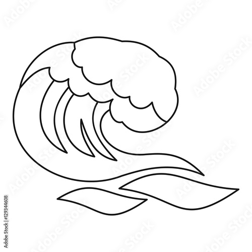 Ocean or sea wave icon. Outline illustration of ocean or sea wave vector icon for web