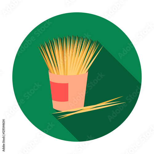 Toothpicks icon in flat style isolated on white background. Dental care symbol stock vector illustration.