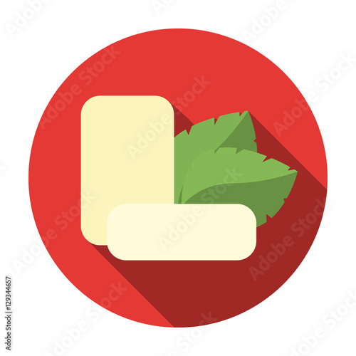 Mint chewing gum icon in flat style isolated on white background. Dental care symbol stock vector illustration.