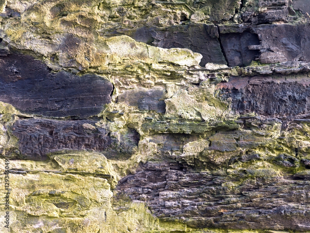 Fototapeta premium Colorful stone wall closeup
