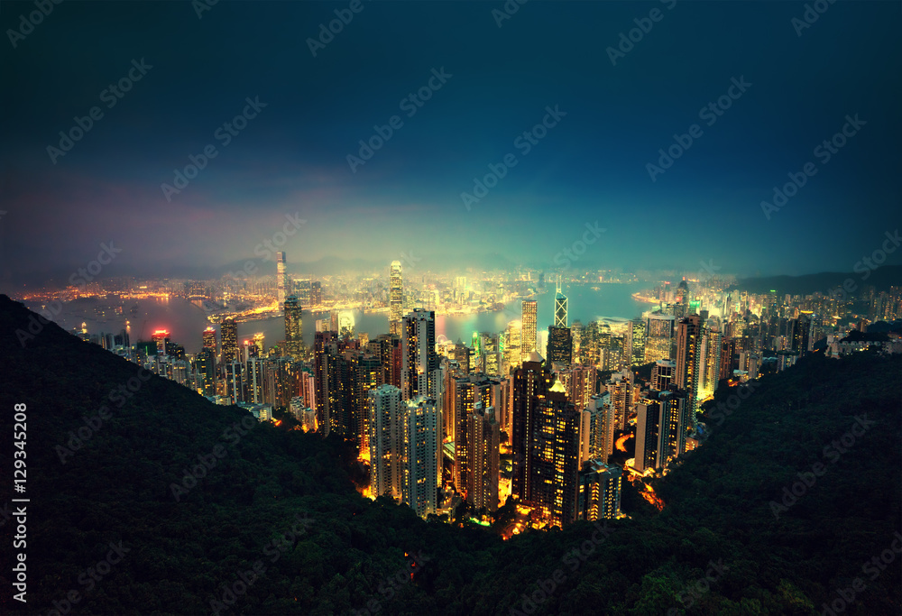 Obraz premium Hong kong from the Victoria peak