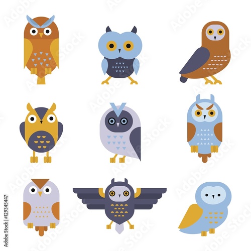 Wallpaper Mural Owl wild bird cartoon vector. Torontodigital.ca