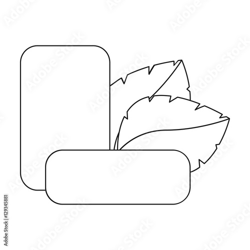 Mint chewing gum icon in outline style isolated on white background. Dental care symbol stock vector illustration.