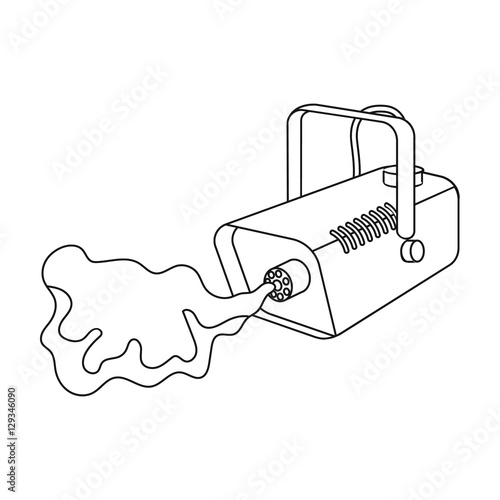 Fog machine icon in outline style isolated on white background. Event service symbol stock vector illustration.