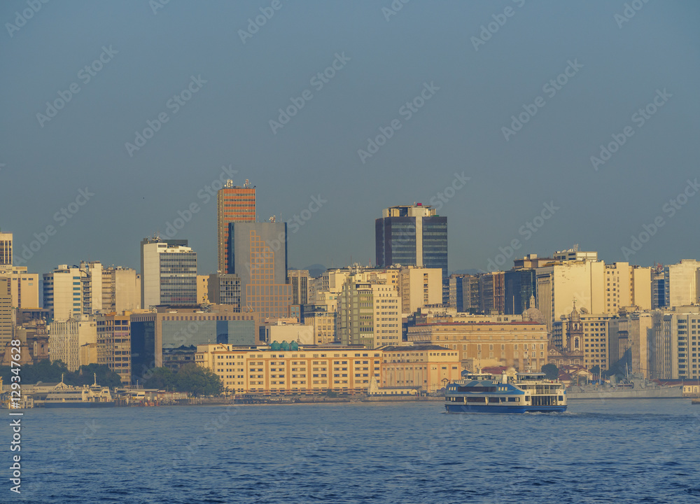 Brazil, City of Rio de Janeiro, View over Guanabara Bay towards Rio. Brazil, City of Rio de Janeiro, View over Guanabara Bay towards Rio.