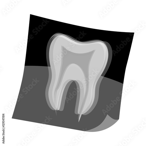 Dental x-ray icon in cartoon style isolated on white background. Dental care symbol stock vector illustration.