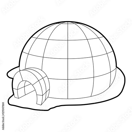 Igloo icon. Outline illustration of igloo vector icon for web