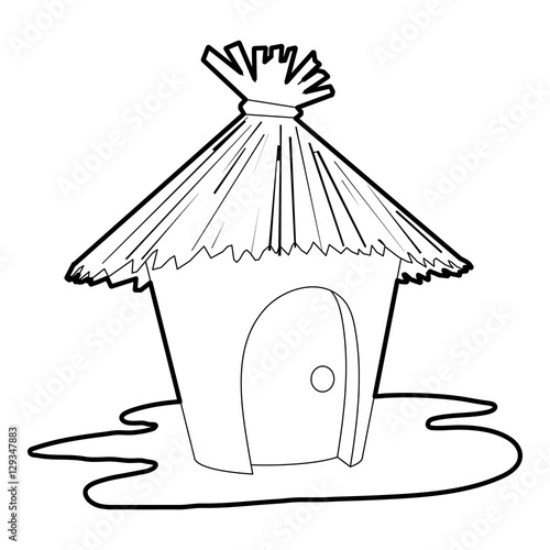 Hut icon. Outline illustration of hut vector icon for web