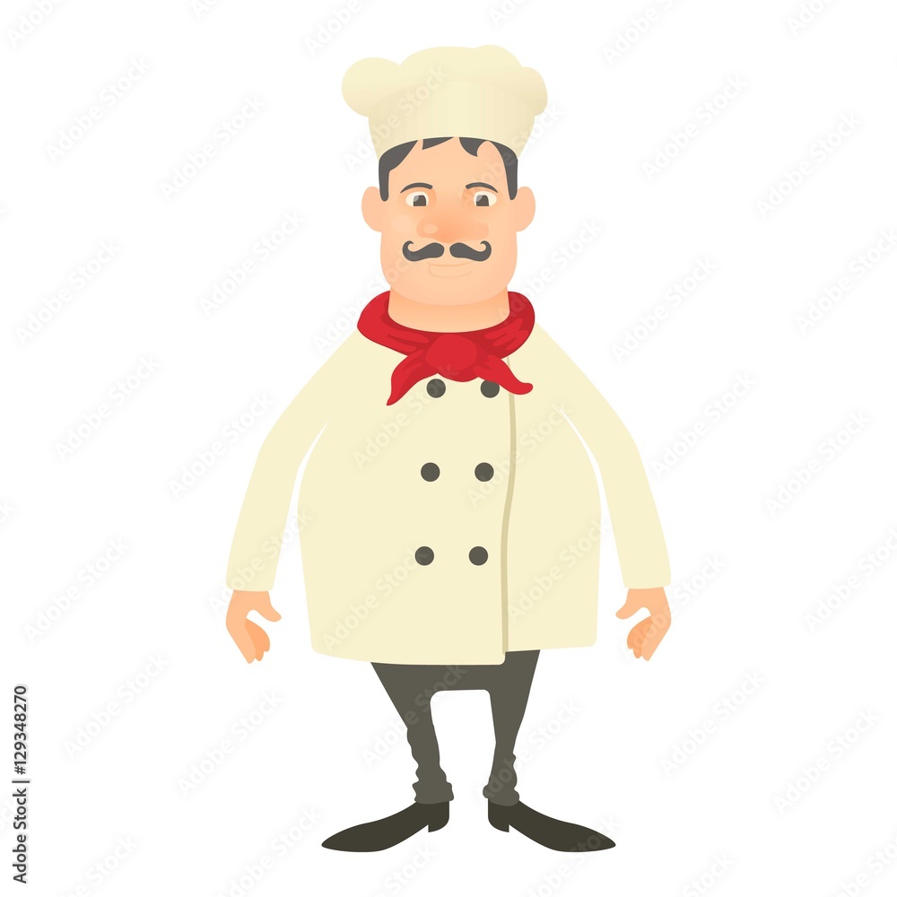 Smiling chef icon. Cartoon illustration of smiling chef vector icon for web Smiling chef icon. Cartoon illustration of smiling chef vector icon for web
