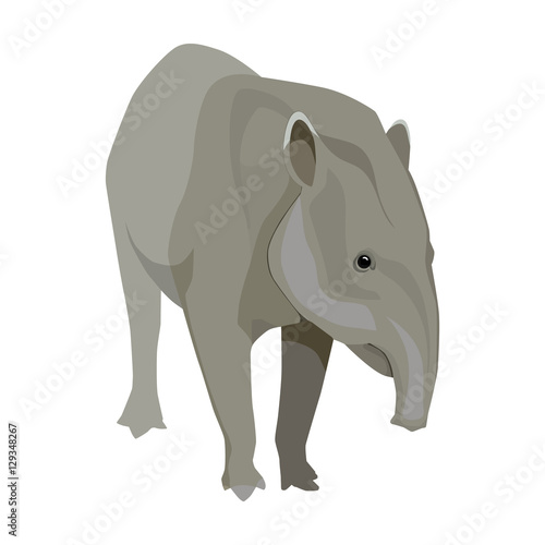 Mexican tapir icon in cartoon style isolated on white background. Mexico country symbol stock vector illustration.