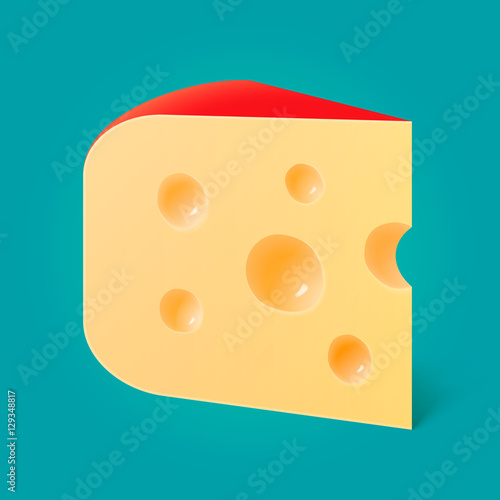 A piece of cheese on a blue background