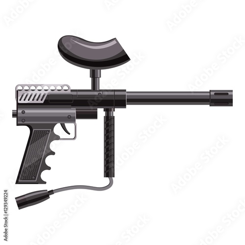 Loaded gun for paintball icon. Cartoon illustration of loaded gun for paintball vector icon for web