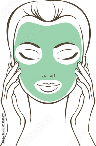 Female face with beauty mask