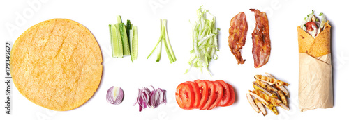 Εκτύπωση καμβά ingredients for wrapped sandwich
