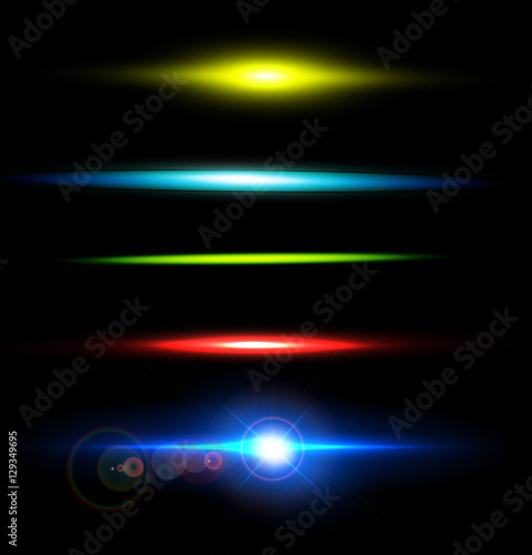 Wallpaper Mural Collection of beautiful bright lens flares. Lighting effects of flash. Torontodigital.ca