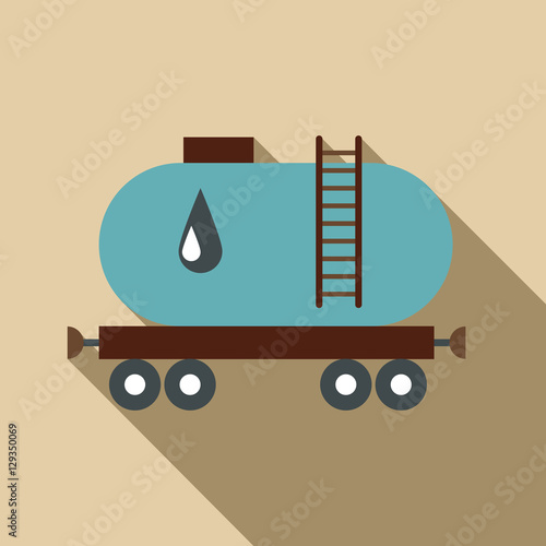 Waggon for gasoline icon. Flat illustration of waggon for gasoline vector icon for web