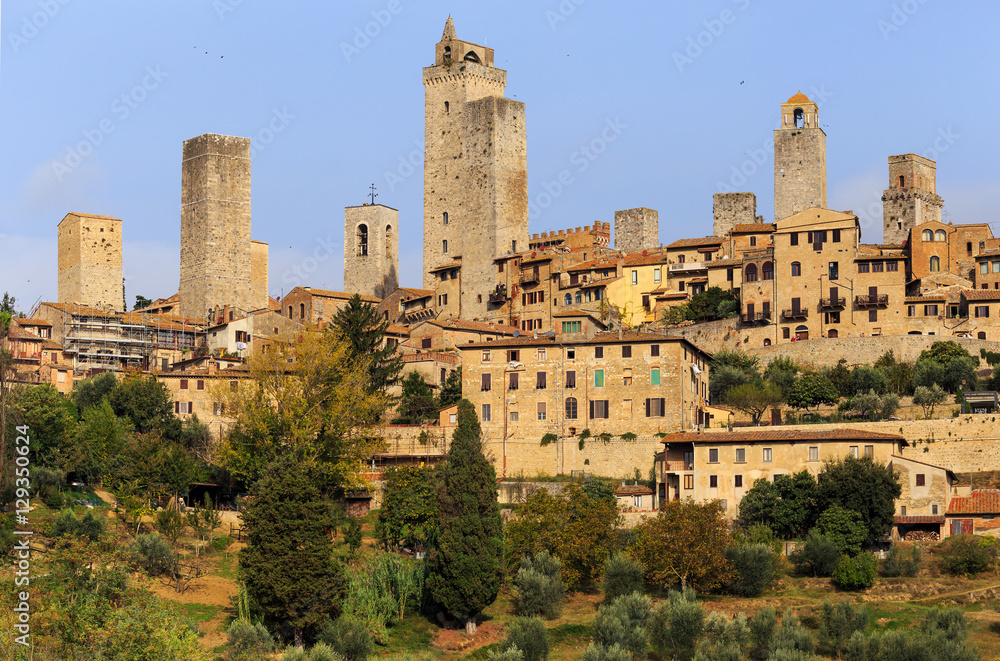 San Gimignano, the medieval city of skyscrapers, Tuscany, Italy.