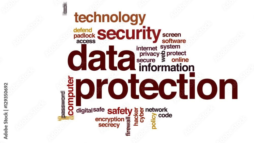 Data protection animated word cloud. Data protection animated word cloud.