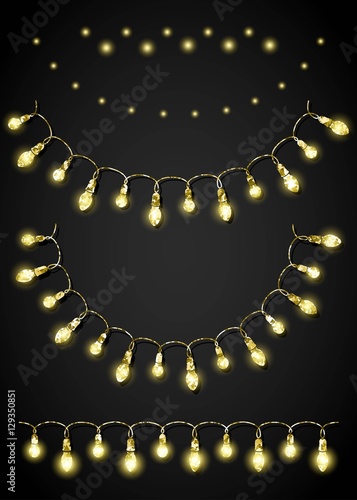 Glitter golden festoon and garland