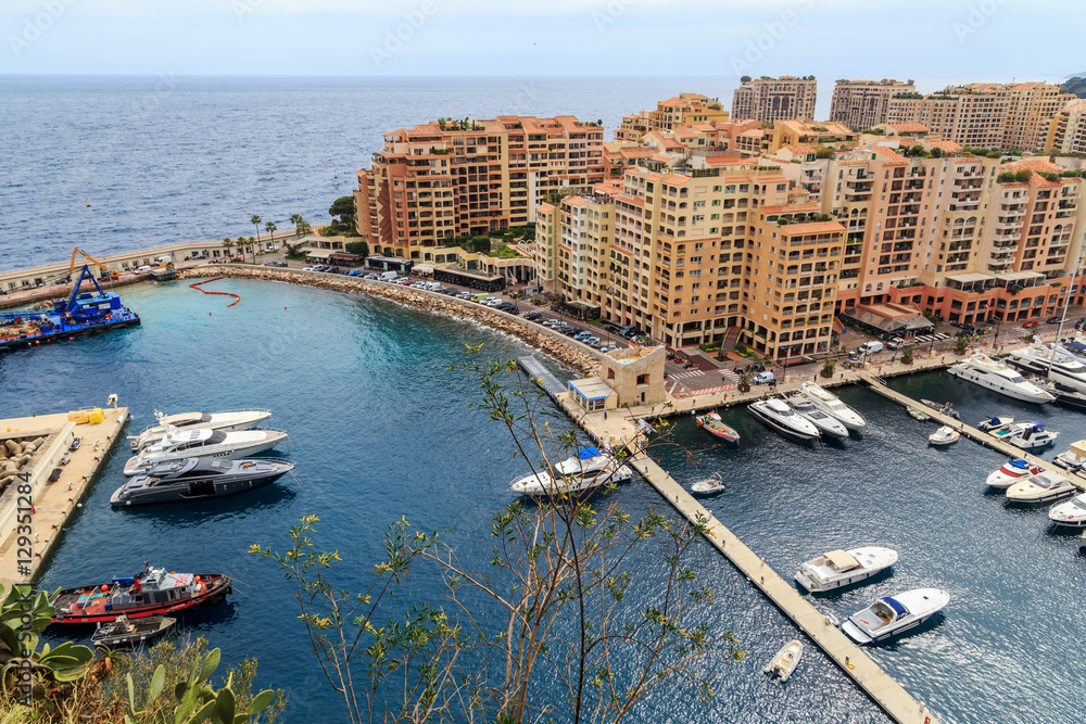 Monaco, view of the Fontvieille district.