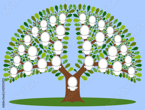 Family tree The file has four layers: background, stem, leaves and frame. Four kinds of leaves