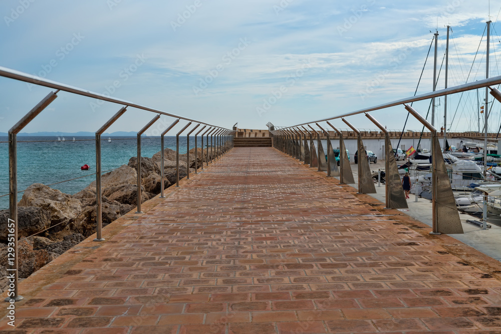 Pier with handrails