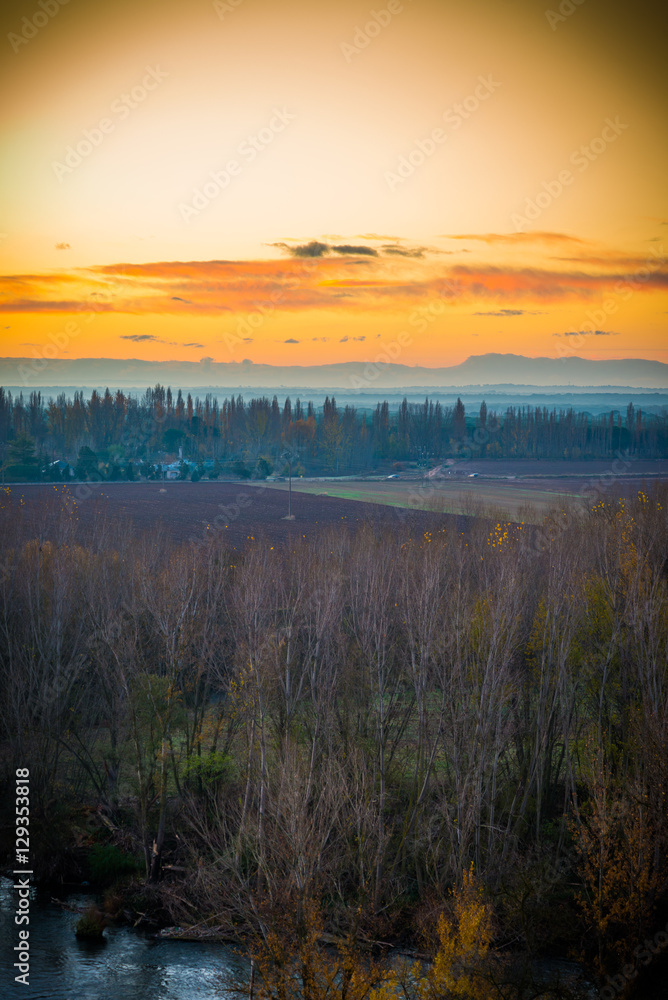Mirador de Simancas vistas del río Pisuerga al amanecer Mirador de Simancas vistas del río Pisuerga al amanecer