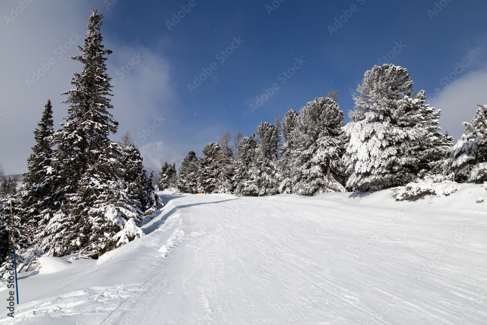 Winter mountain landscape . Strbske Pleso. Slovakia.