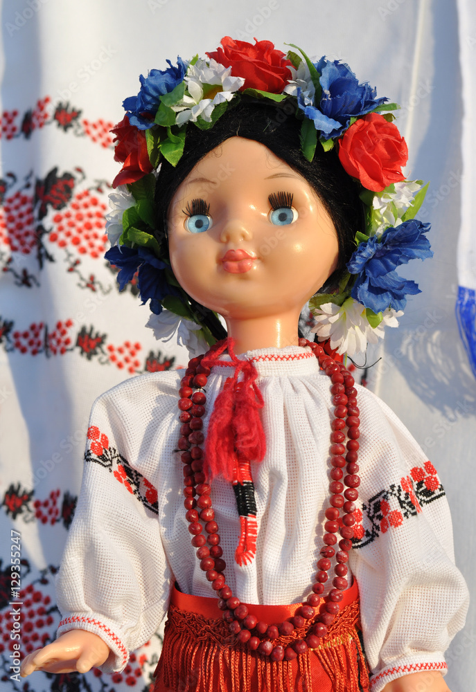 close-up of ukrainian female doll close-up of ukrainian female doll