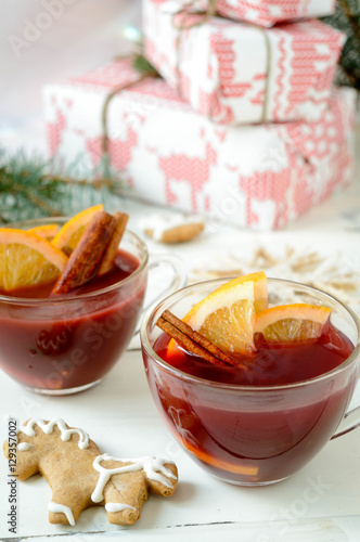 Hot cherry juice with spices