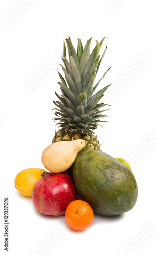 set of tropical fruit