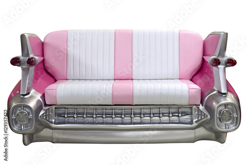 Modern and stylish sofa isolated on white.